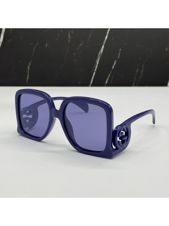 Gucci GG1326S 006 Purple Square Oversaized Women Sunglasses Authentic NEW main image 4